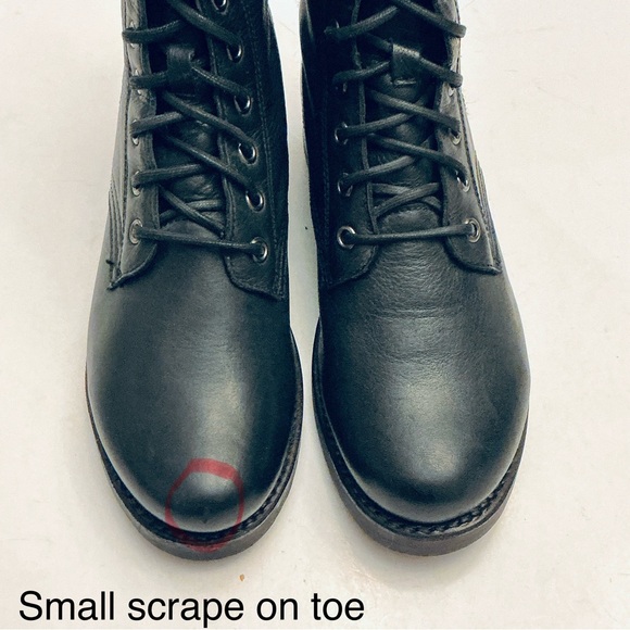 FRYE Veronica Flex Black Leather Combat Boot Size 6.5 Lace-ups - Picture 7 of 16